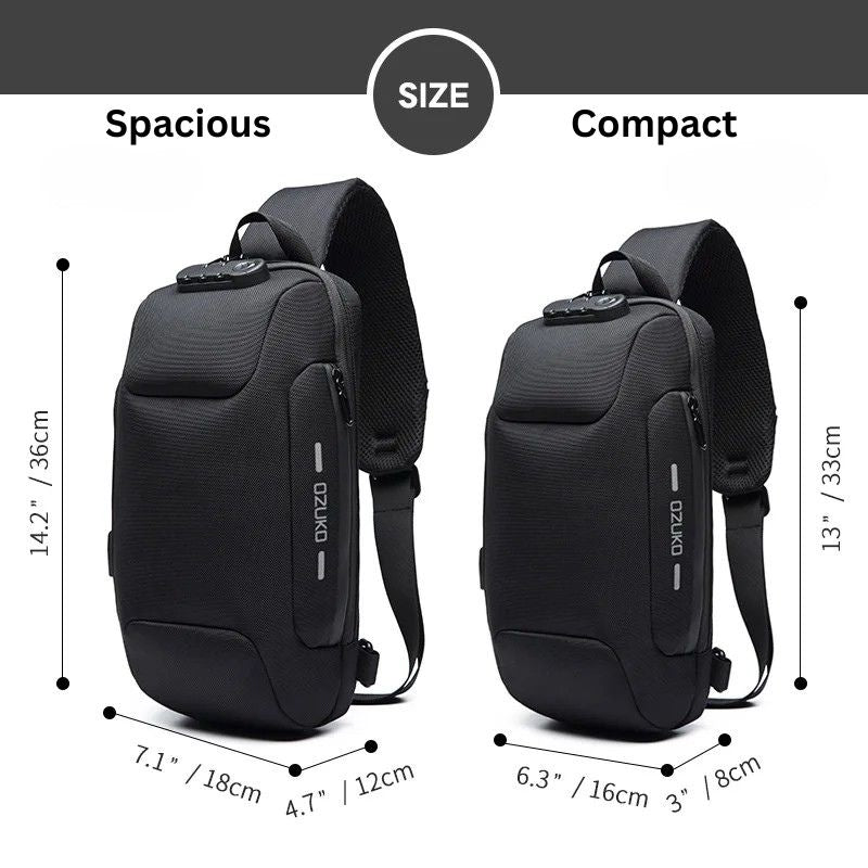 Titan Sling - Ozukostore.com - Waterproof - anti - theft - secure - compact - light - practical - functional - travel - commute - day trip - stylish - trendy